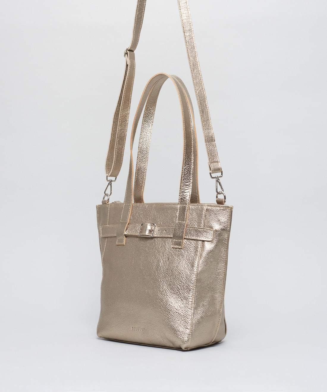 Bolsa m Couro Stella - Prata Velho - Imagem 2