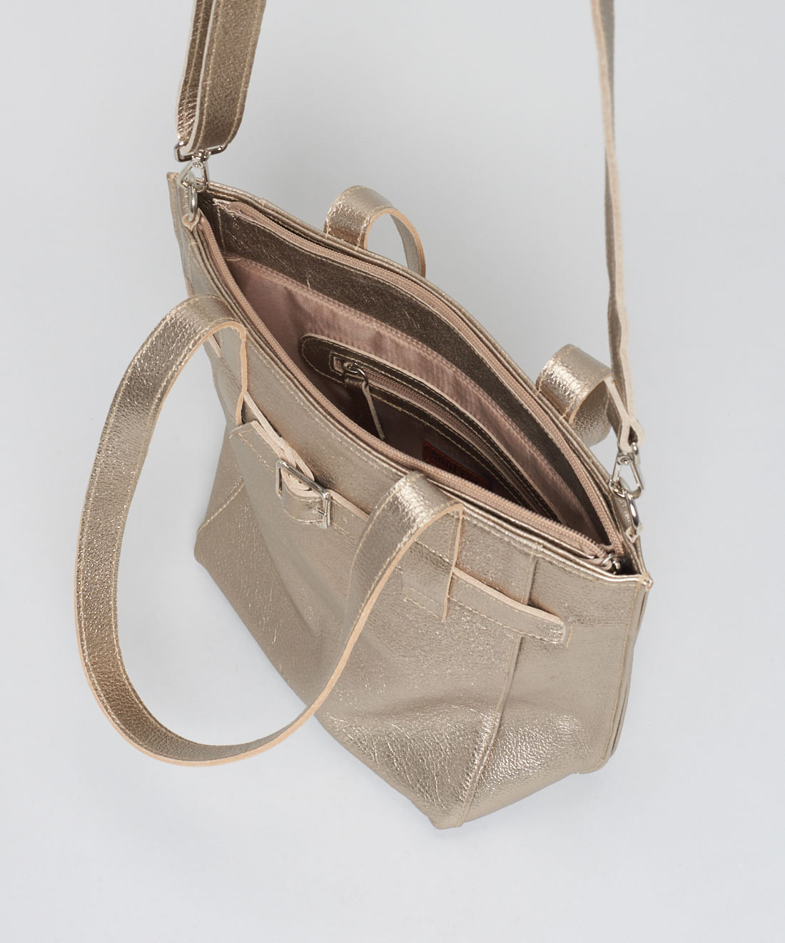 Bolsa m Couro Stella - Prata Velho - Imagem 5
