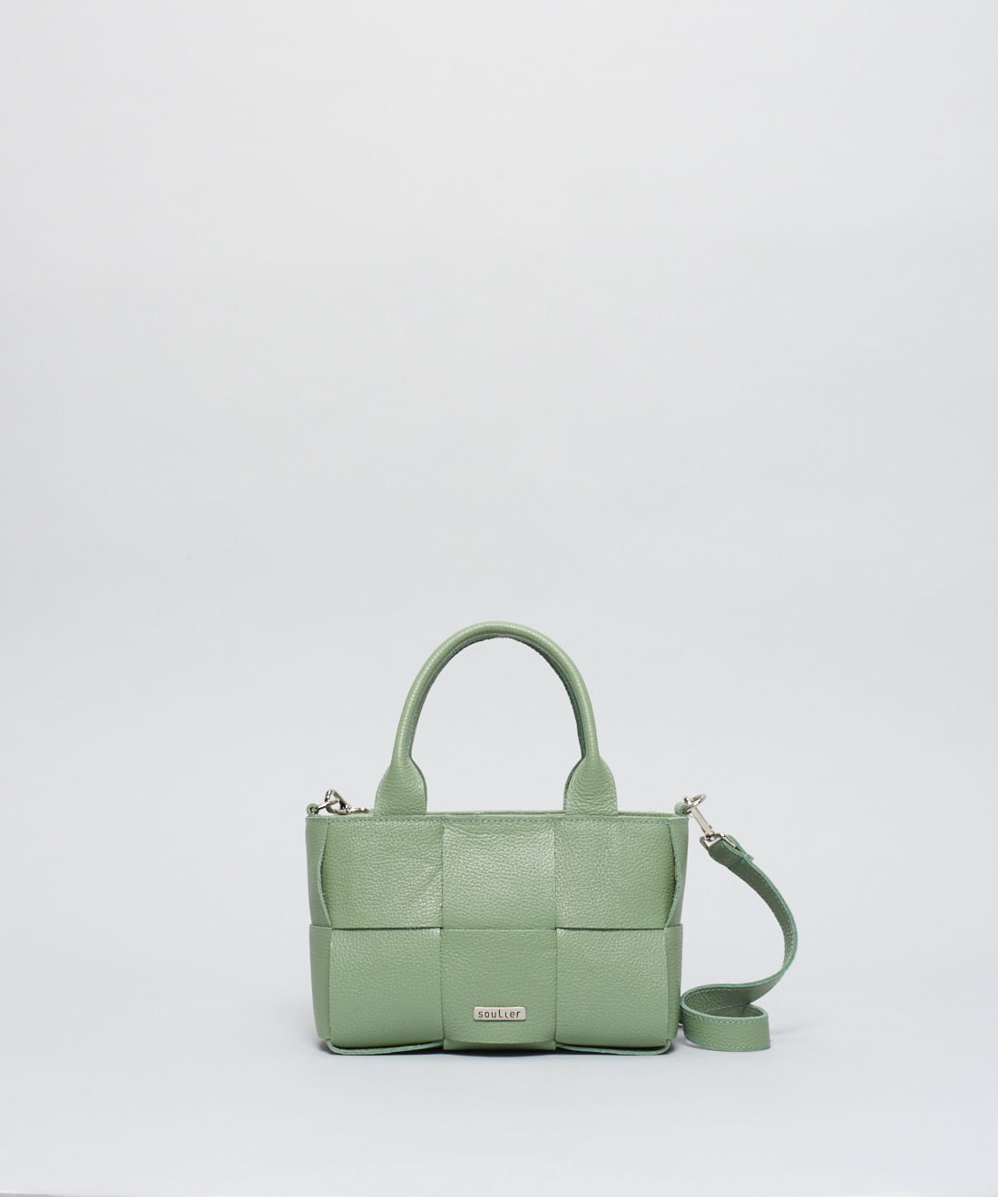 Bolsa p Couro Tresse - Pistache