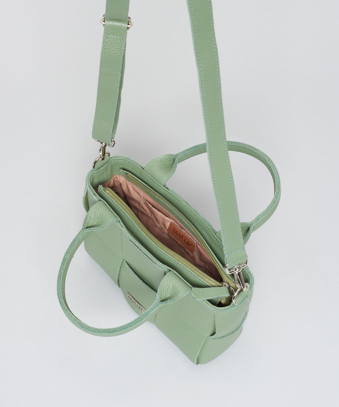 Bolsa p Couro Tresse - Pistache - Imagem 5
