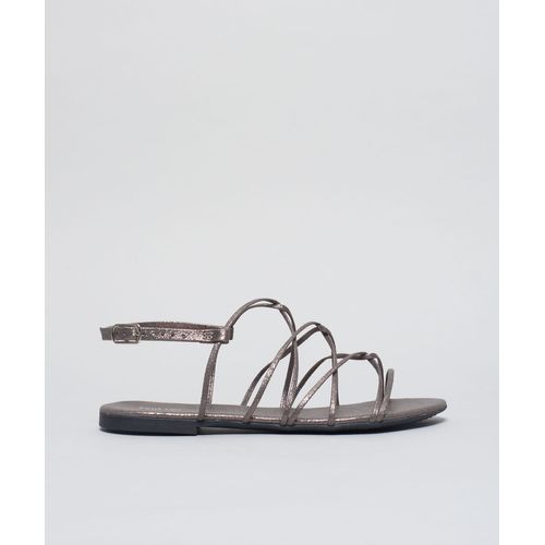 Rasteira Metalizada Entrelace - Onix