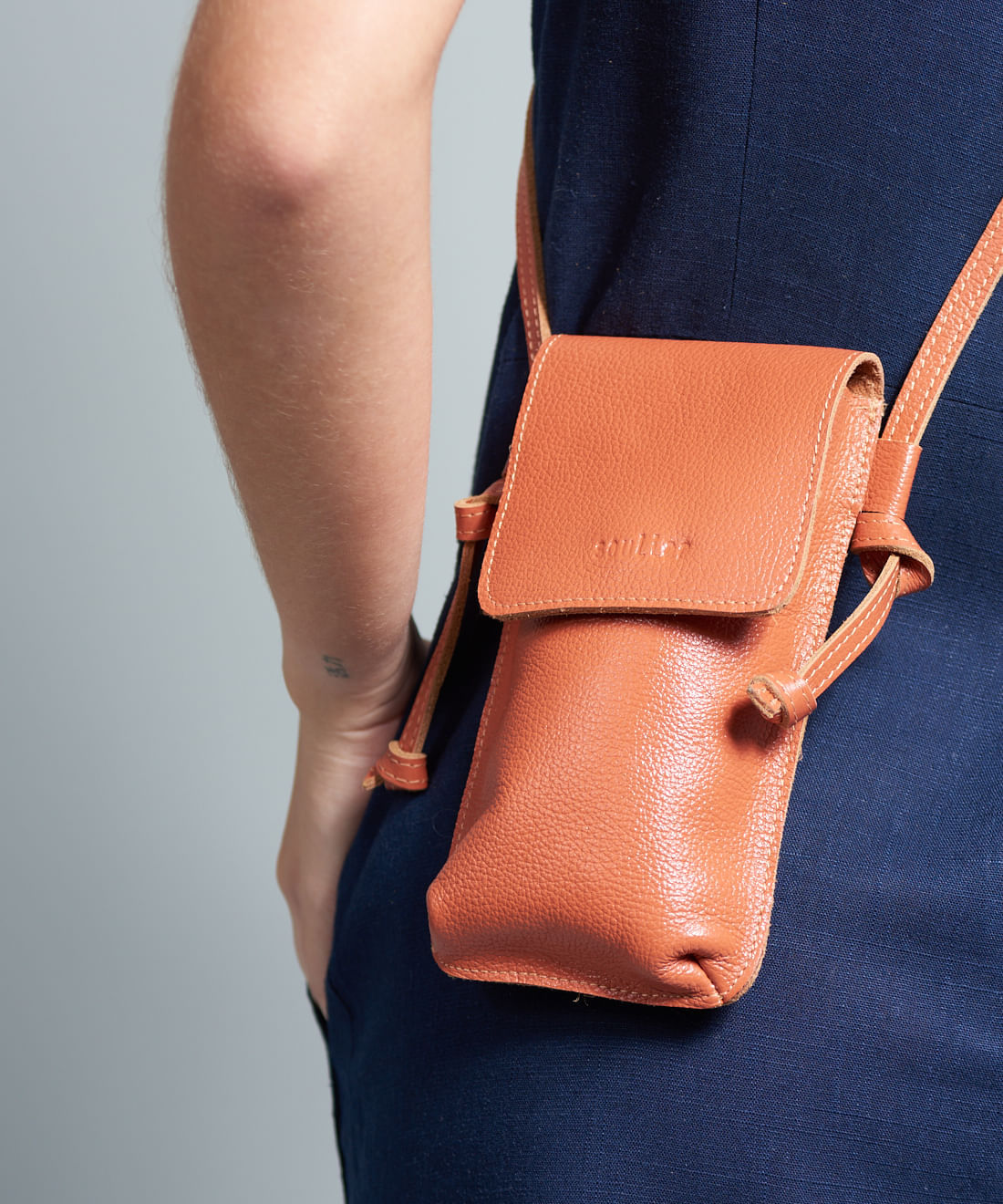 Bolsa p Couro Beatriz - Ocre - Imagem 4