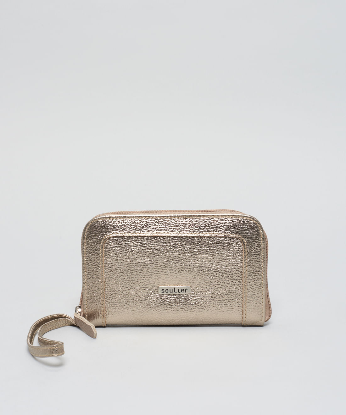 Carteira Couro Giulia - Prata Velho