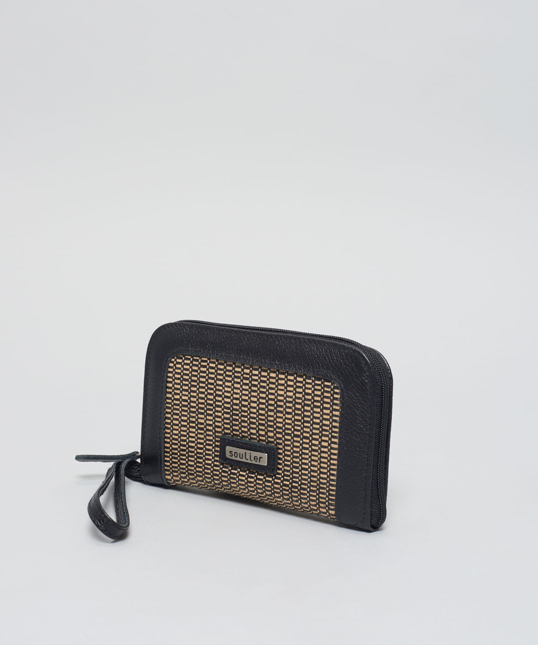 Carteira Couro Rafia - Palha Preto - Imagem 2