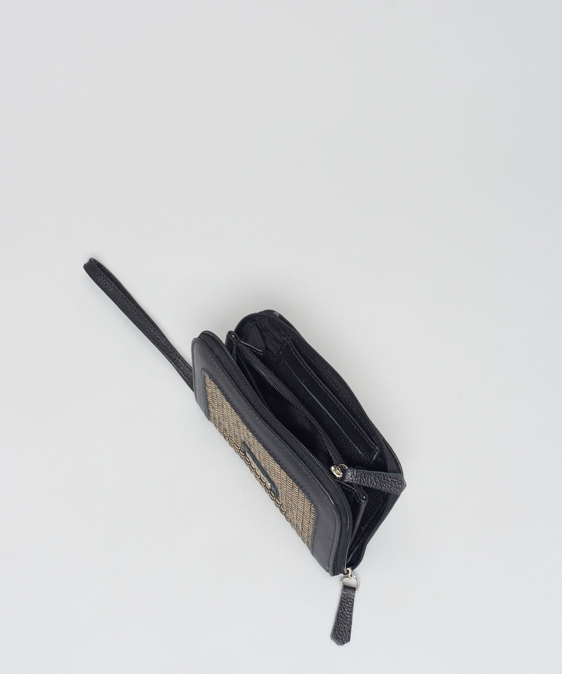 Carteira Couro Rafia - Palha Preto - Imagem 3