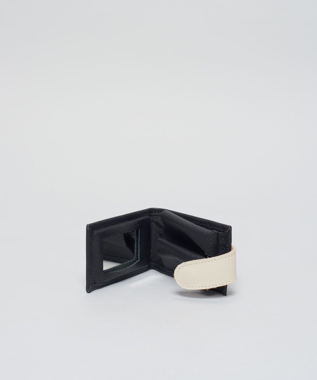 Porta Batom Couro - Preto/Off White - Imagem 4