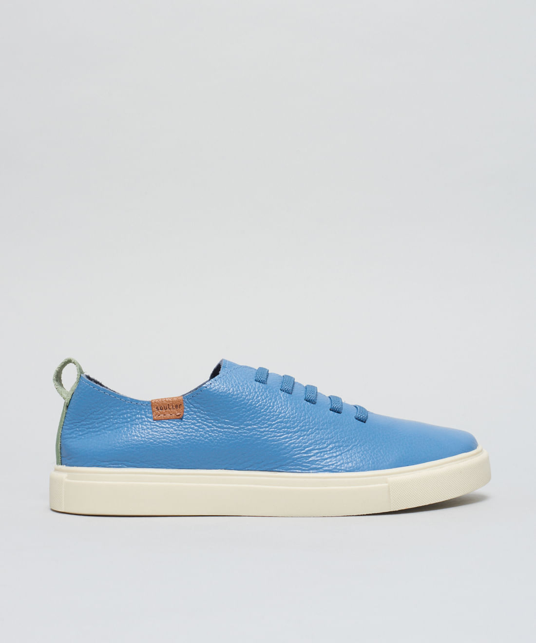 Tenis Couro Elastico Liso - Azul Safira - Imagem 16