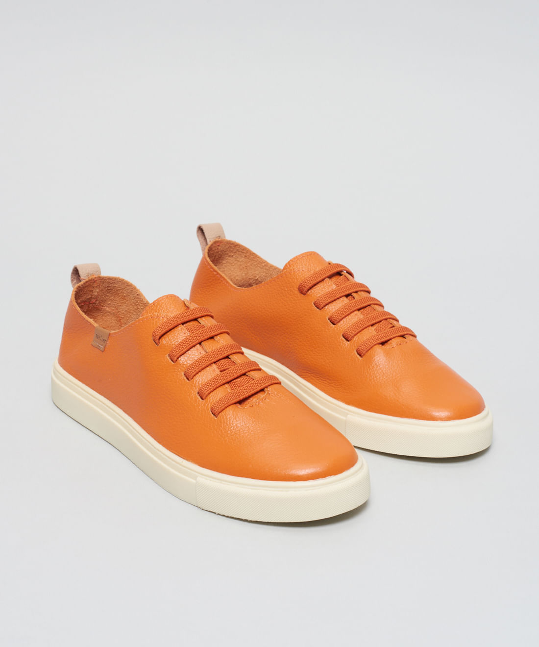 Tenis Couro Elastico Liso - Tangerina - Imagem 17