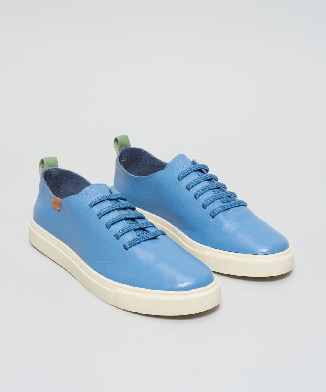 Tenis Couro Elastico Liso - Azul Safira - Imagem 7