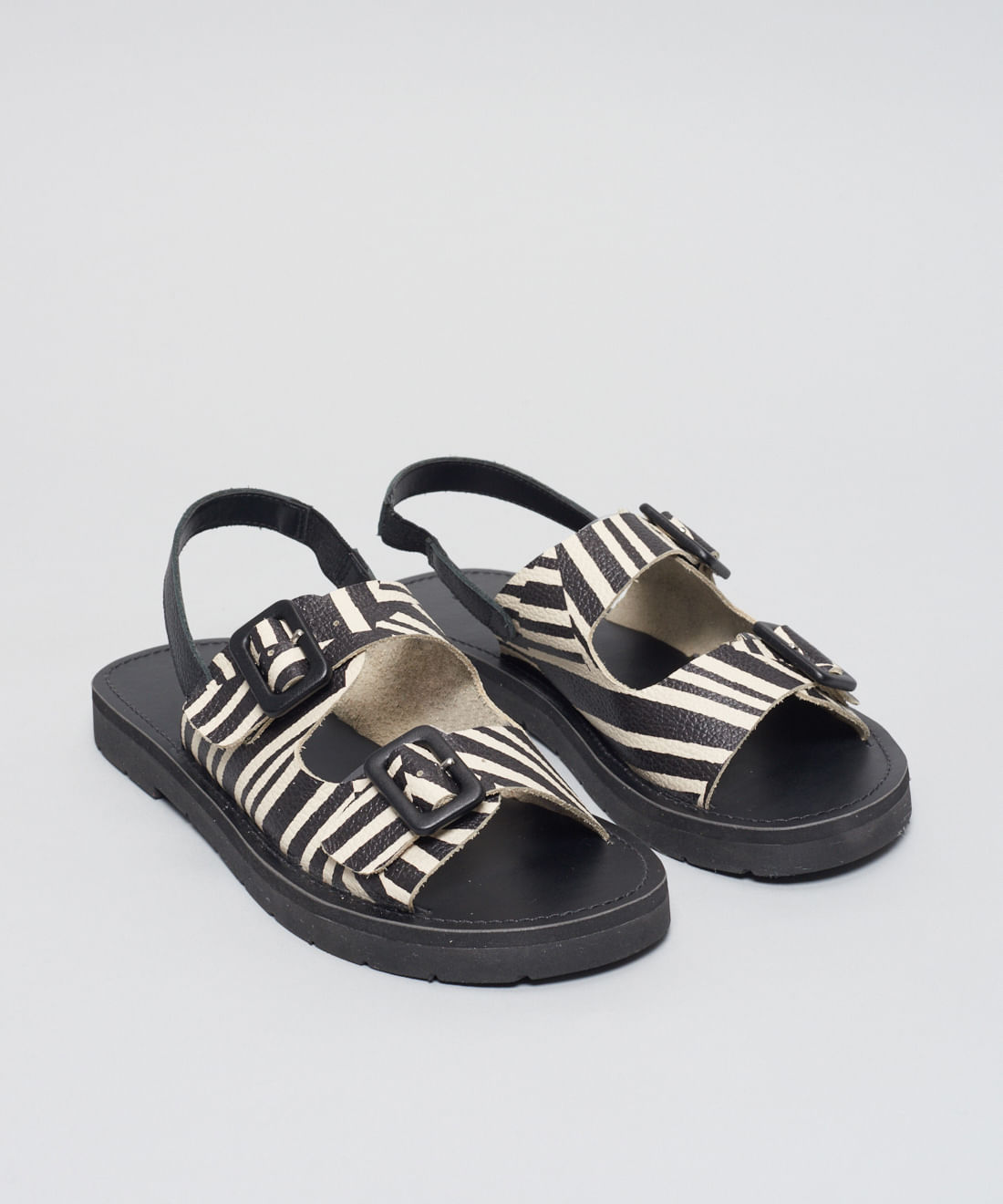 Rasteira Fivelas Listra Duo - Listra Duo Preto - Imagem 2