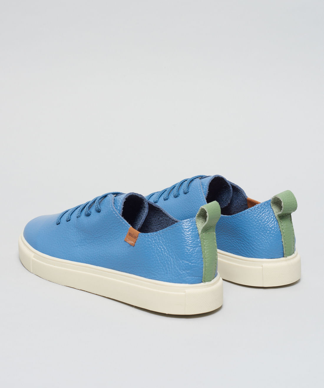 Tenis Couro Elastico Liso - Azul Safira - Imagem 13