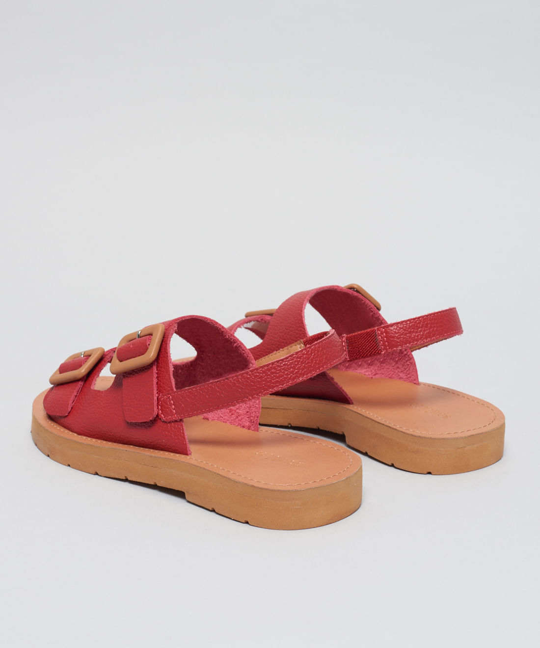 Rasteira Couro Fivelas - Vermelho - Imagem 28