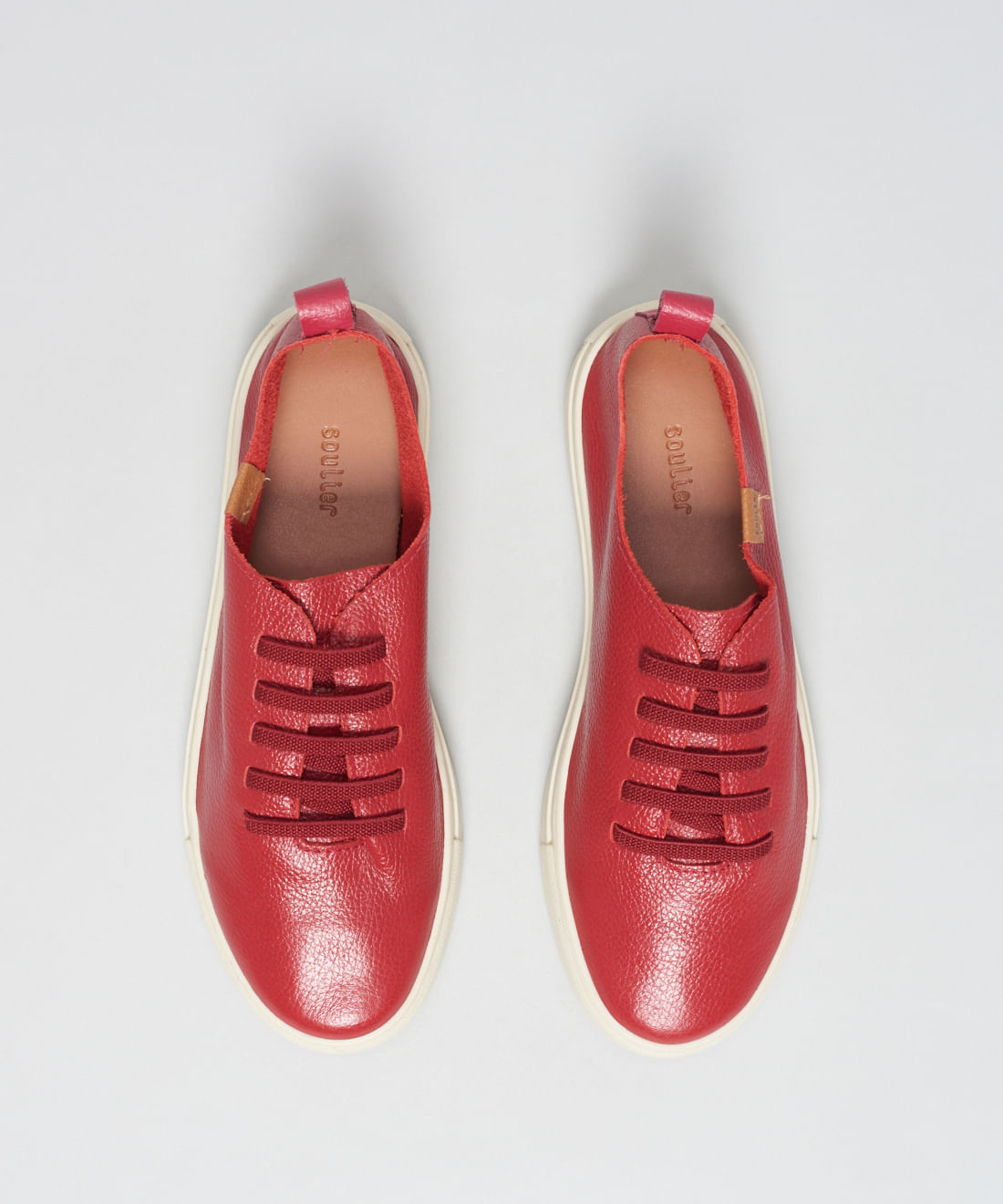 Tenis Couro Elastico Liso - Vermelho - Imagem 9
