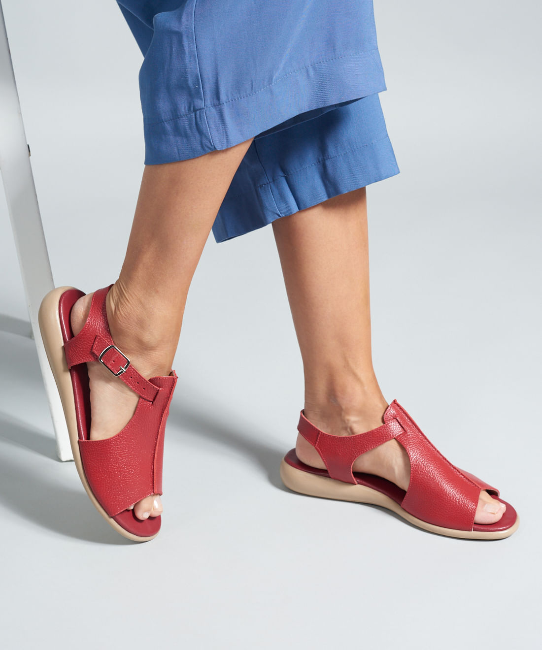 Rasteira Couro Patricia - Vermelho - Imagem 20