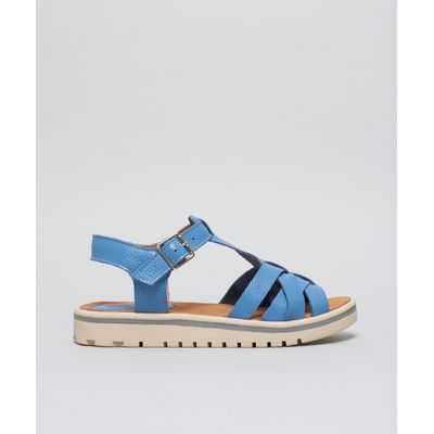 Rasteira Tratorada Ellen - Azul Safira