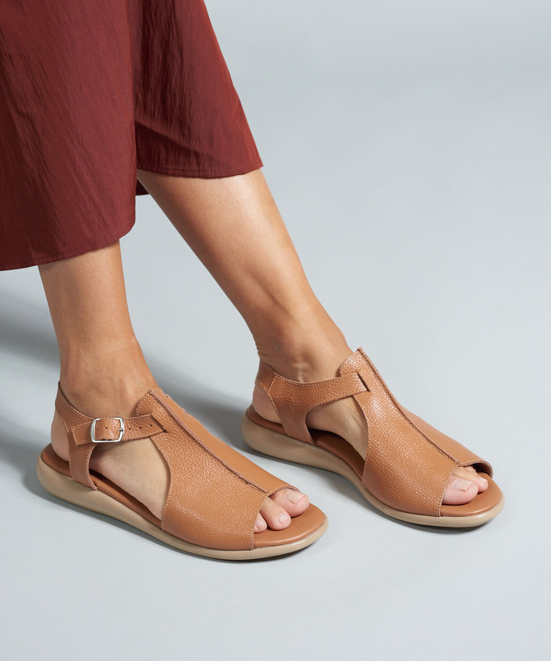 Rasteira Couro Patricia - Caramelo - Imagem 5