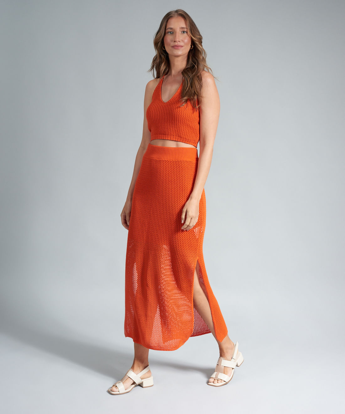 Sandalia Media Couro Liz - Offwhite - Imagem 15