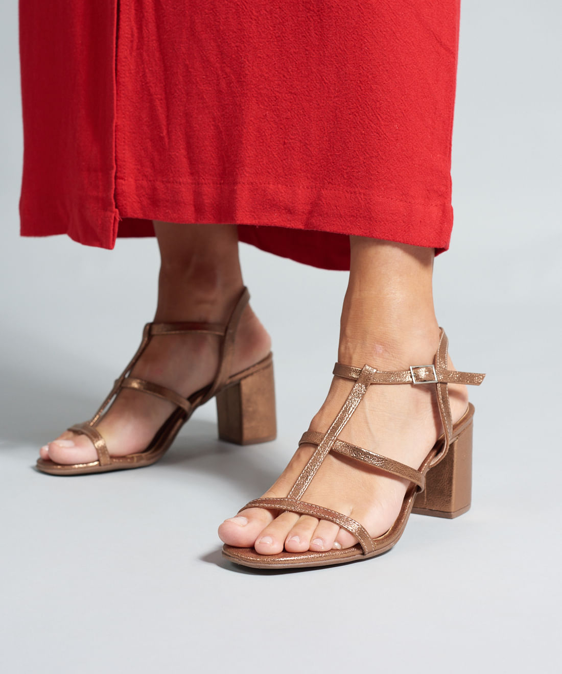 Sandalia Soft Salto Festa - Bronze - Imagem 25