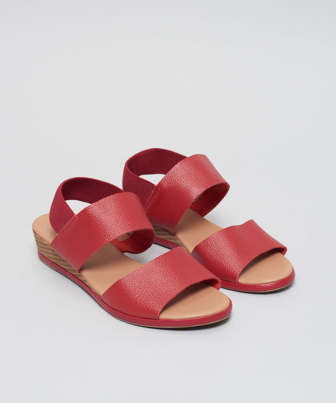 Anabela Couro Elastico Traseiro - Vermelho - Imagem 17