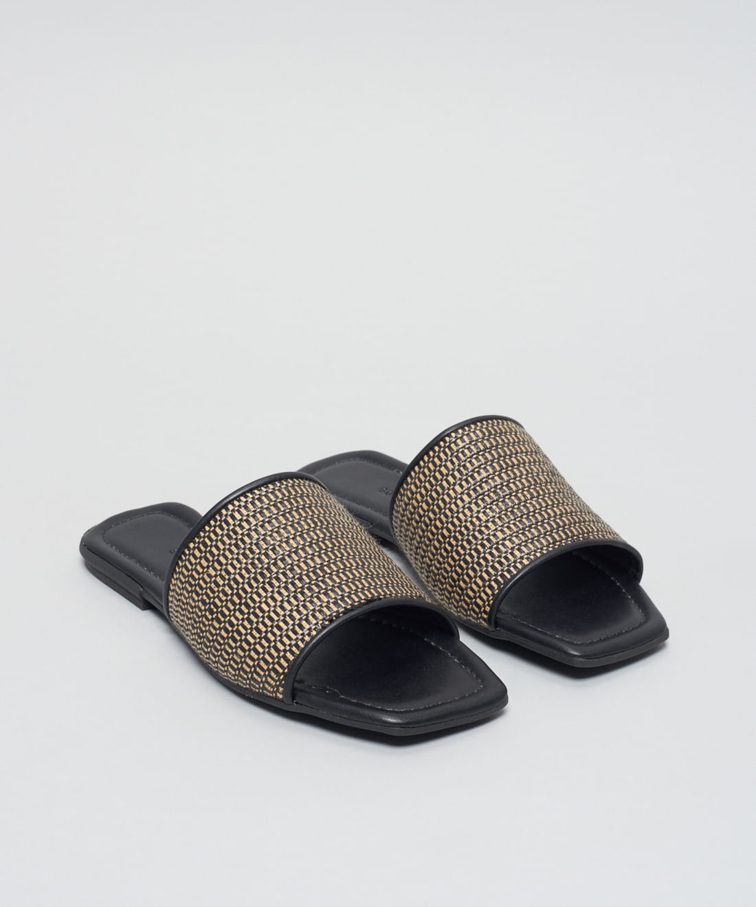 Rasteira Rafia Basica - Palha Preto - Imagem 22