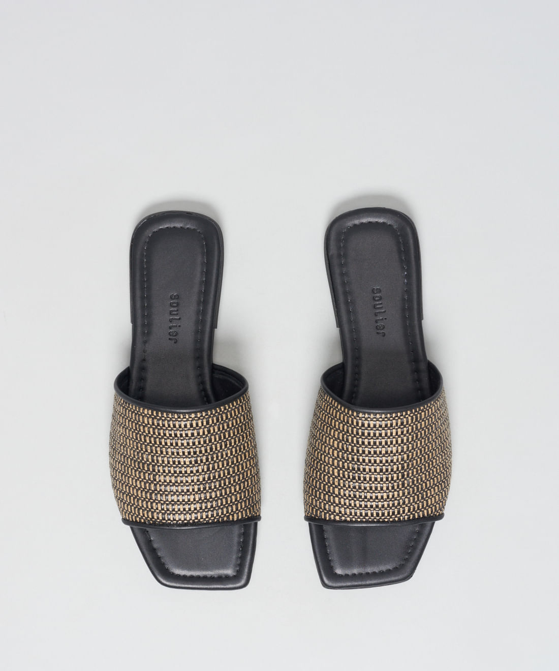 Rasteira Rafia Basica - Palha Preto - Imagem 34