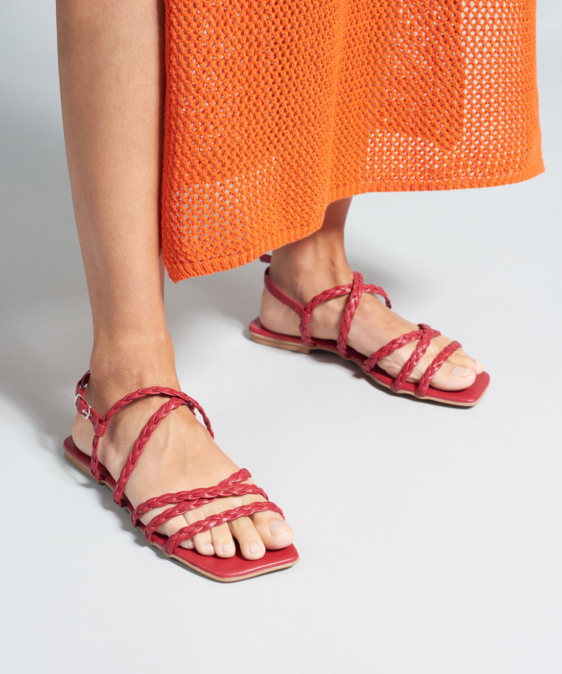 Rasteira Basica Trancinha Soft - Vermelho - Imagem 20