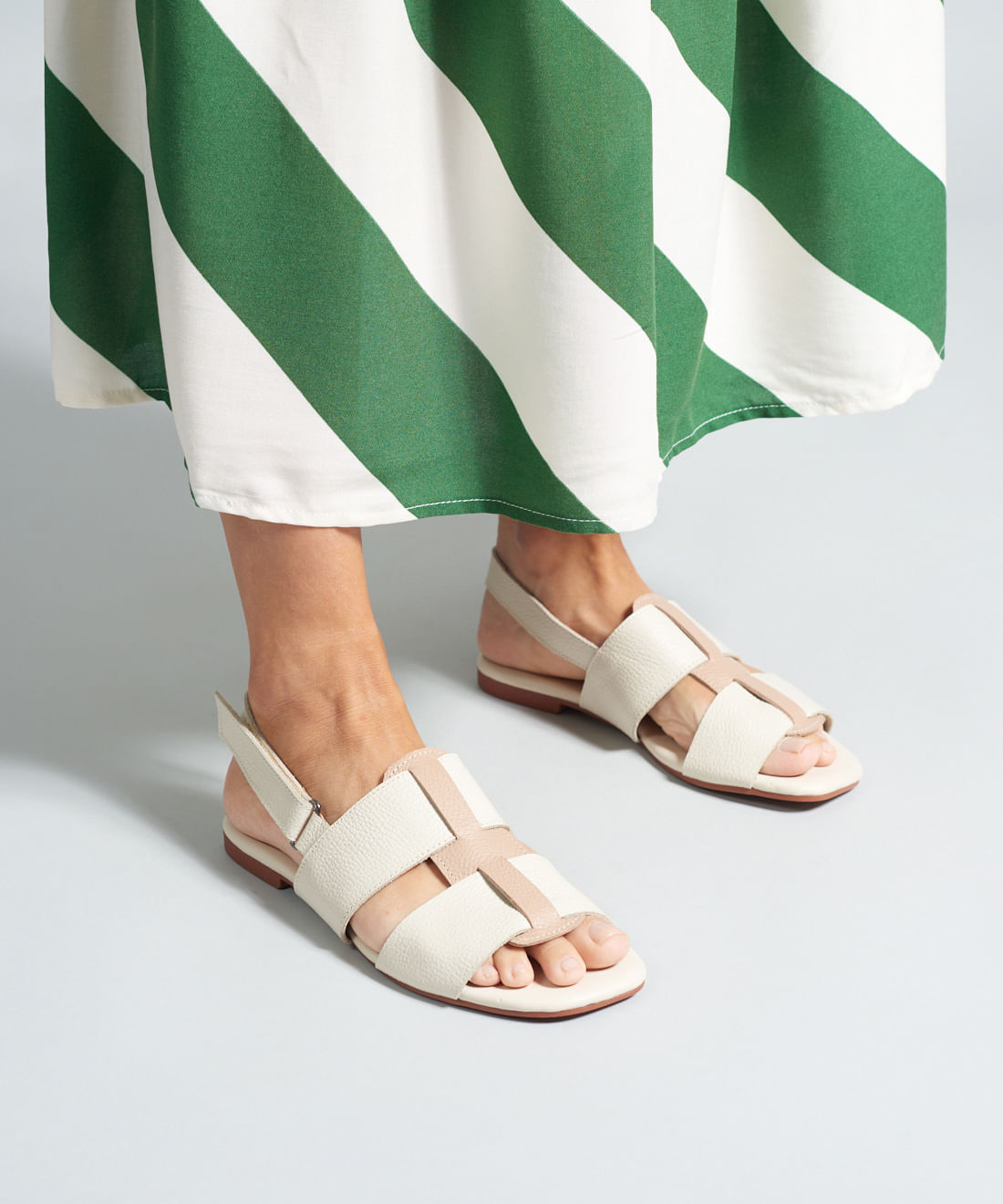 Rasteira Basica Couro Liz - Offwhite - Imagem 5