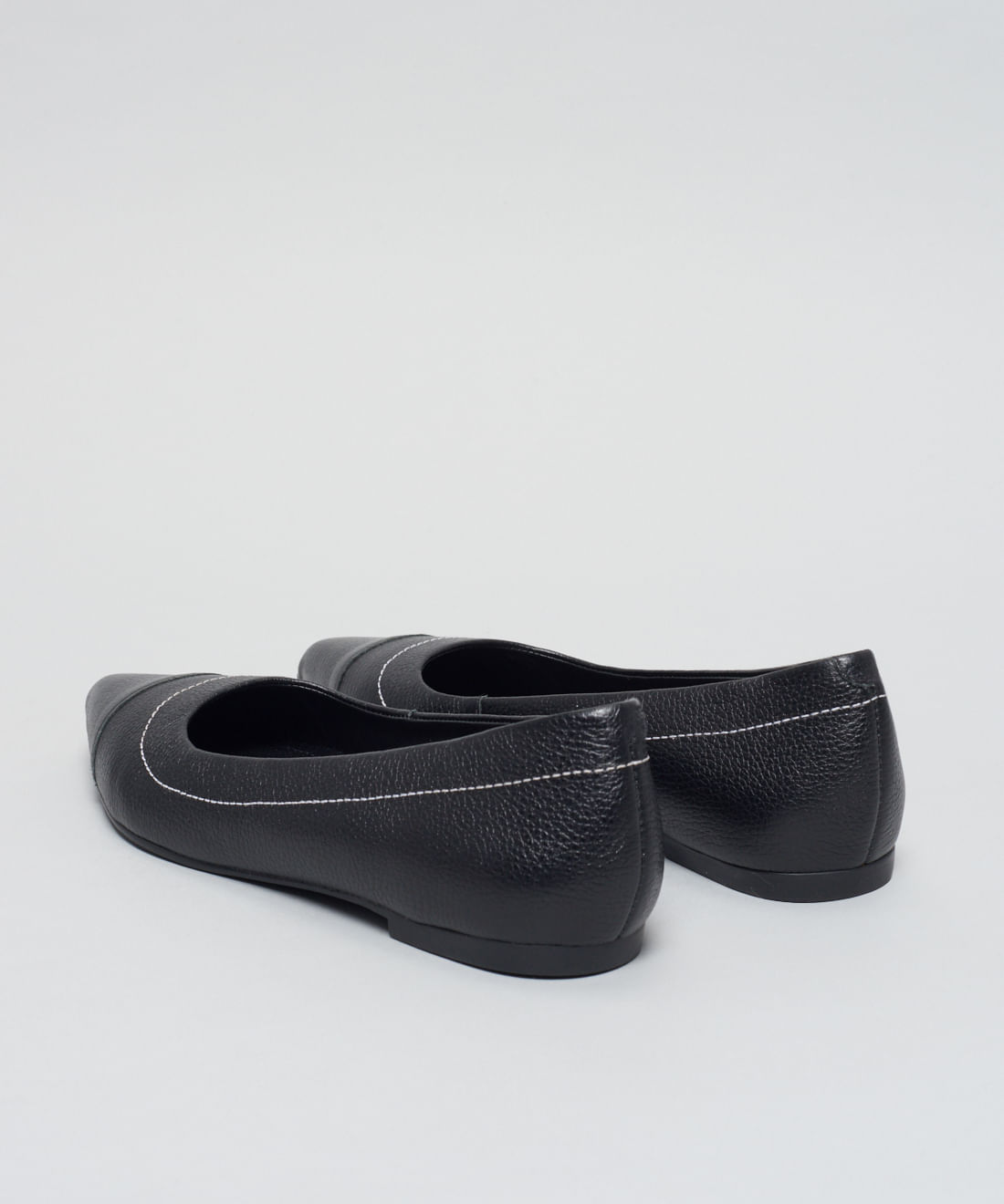 Sapatilha Bico Fino Pesponto - Preto - Imagem 18