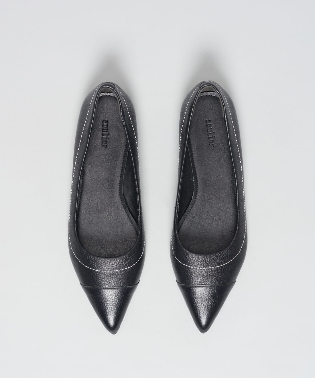 Sapatilha Bico Fino Pesponto - Preto - Imagem 19