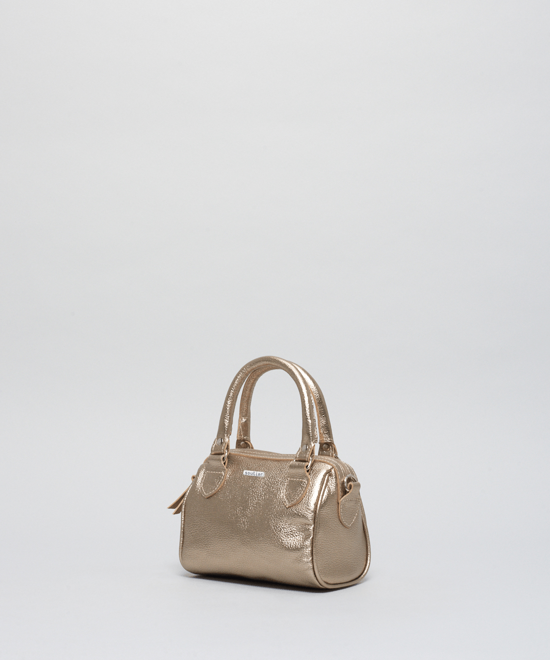 Bolsa p Couro Bau - Prata Velho - Imagem 2