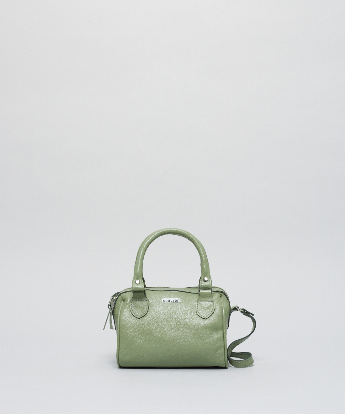 Bolsa p Couro Bau - Pistache