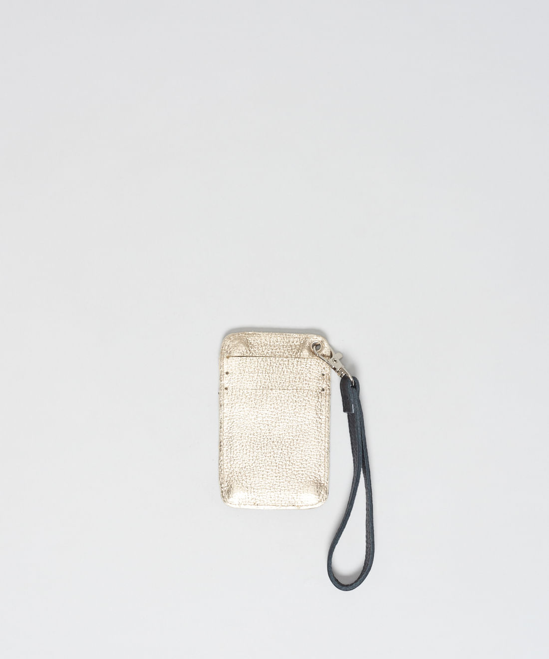 Porta Cartao Couro Ilhos - Preto/Prata Velho - Imagem 2