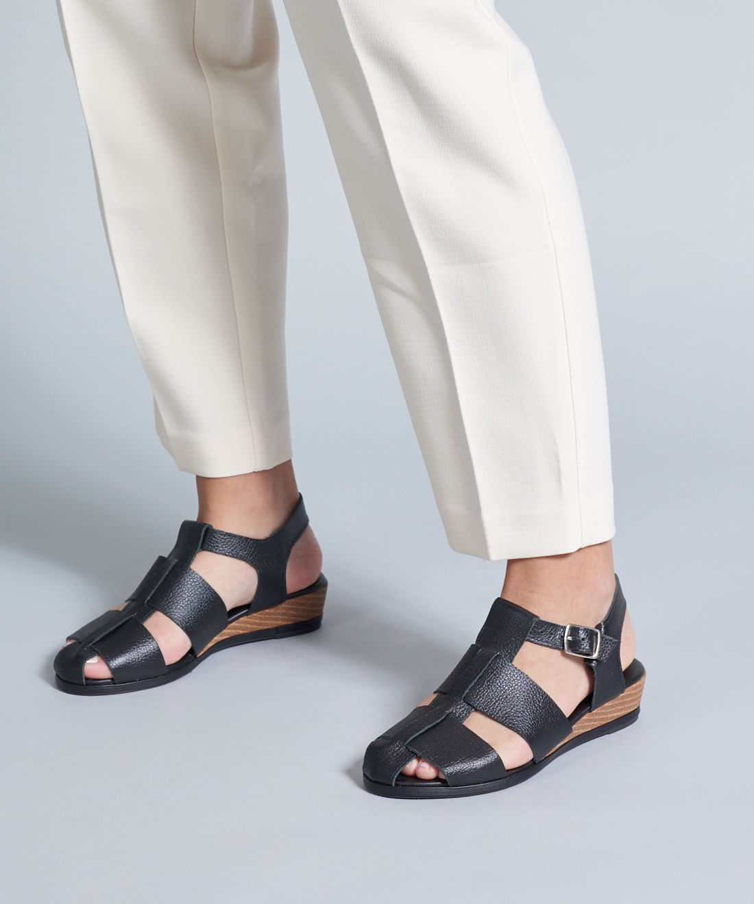 Anabela Couro Pescador Dani - Preto - Imagem 40