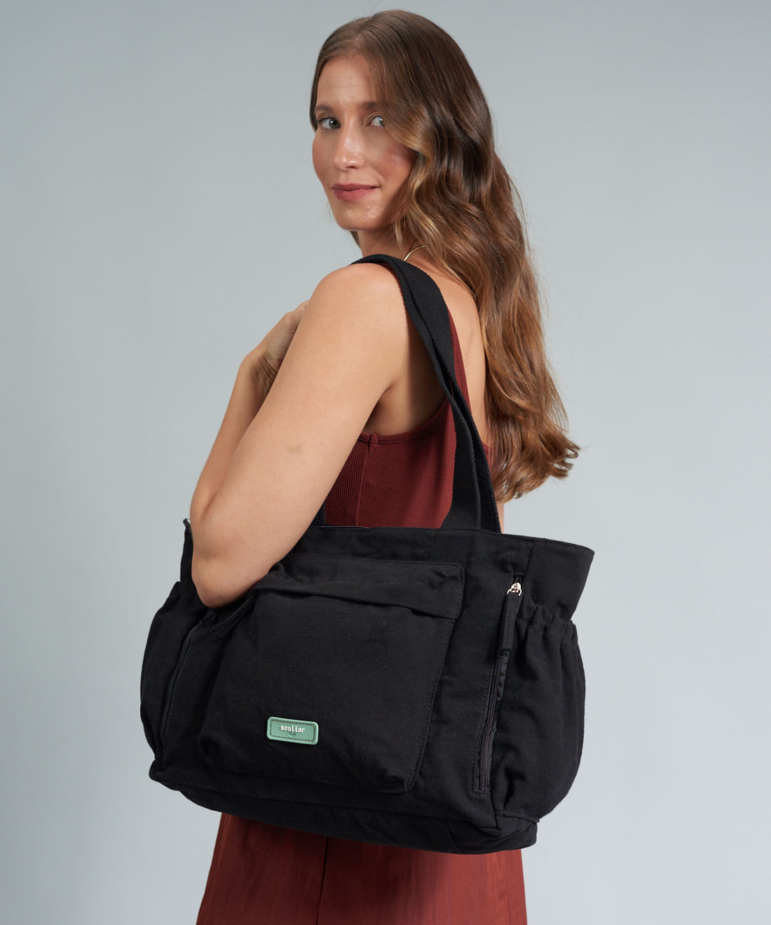 Bolsa g Lona Luana - Preto - Imagem 4