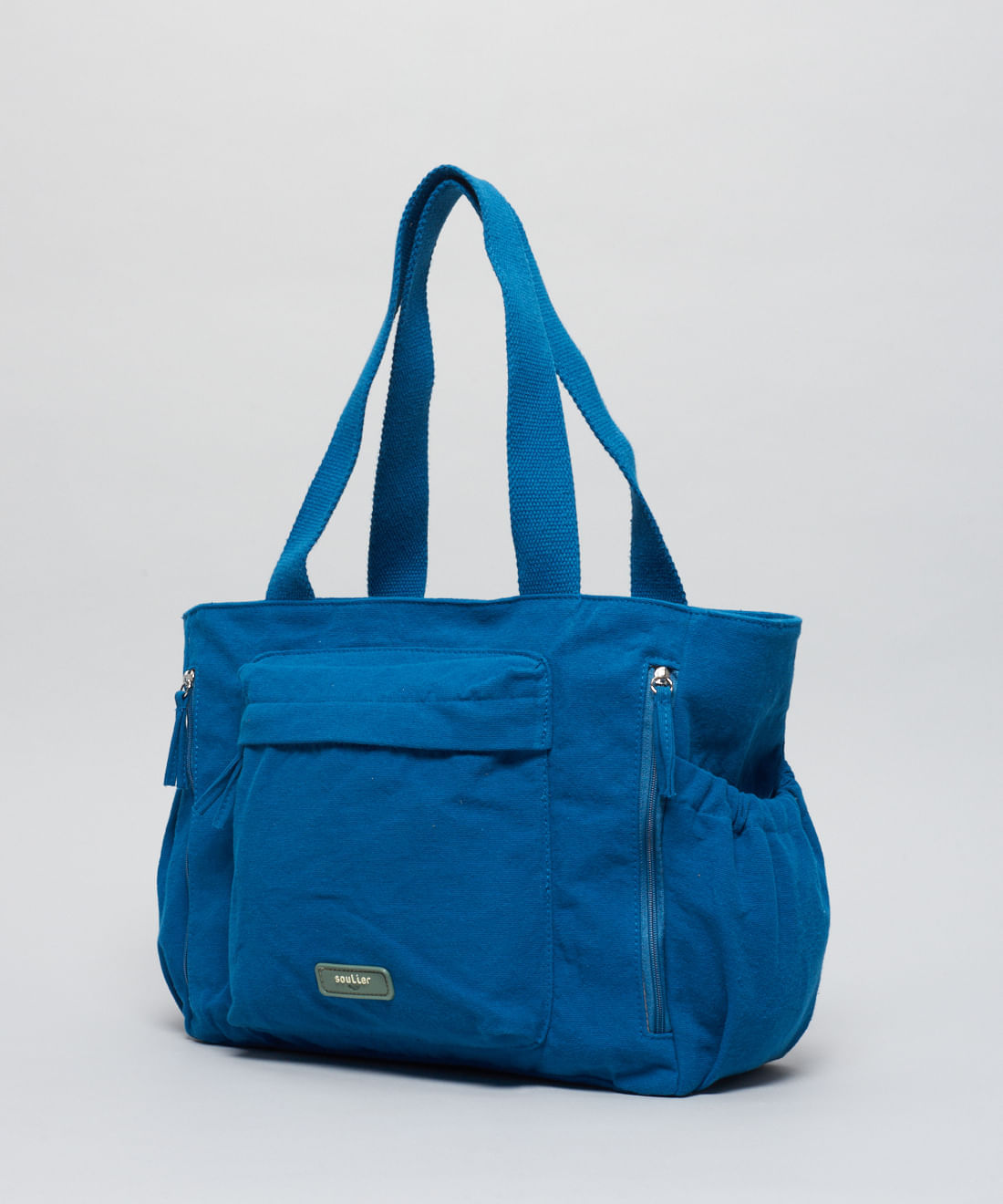 Bolsa g Lona Luana - Azul Safira - Imagem 2