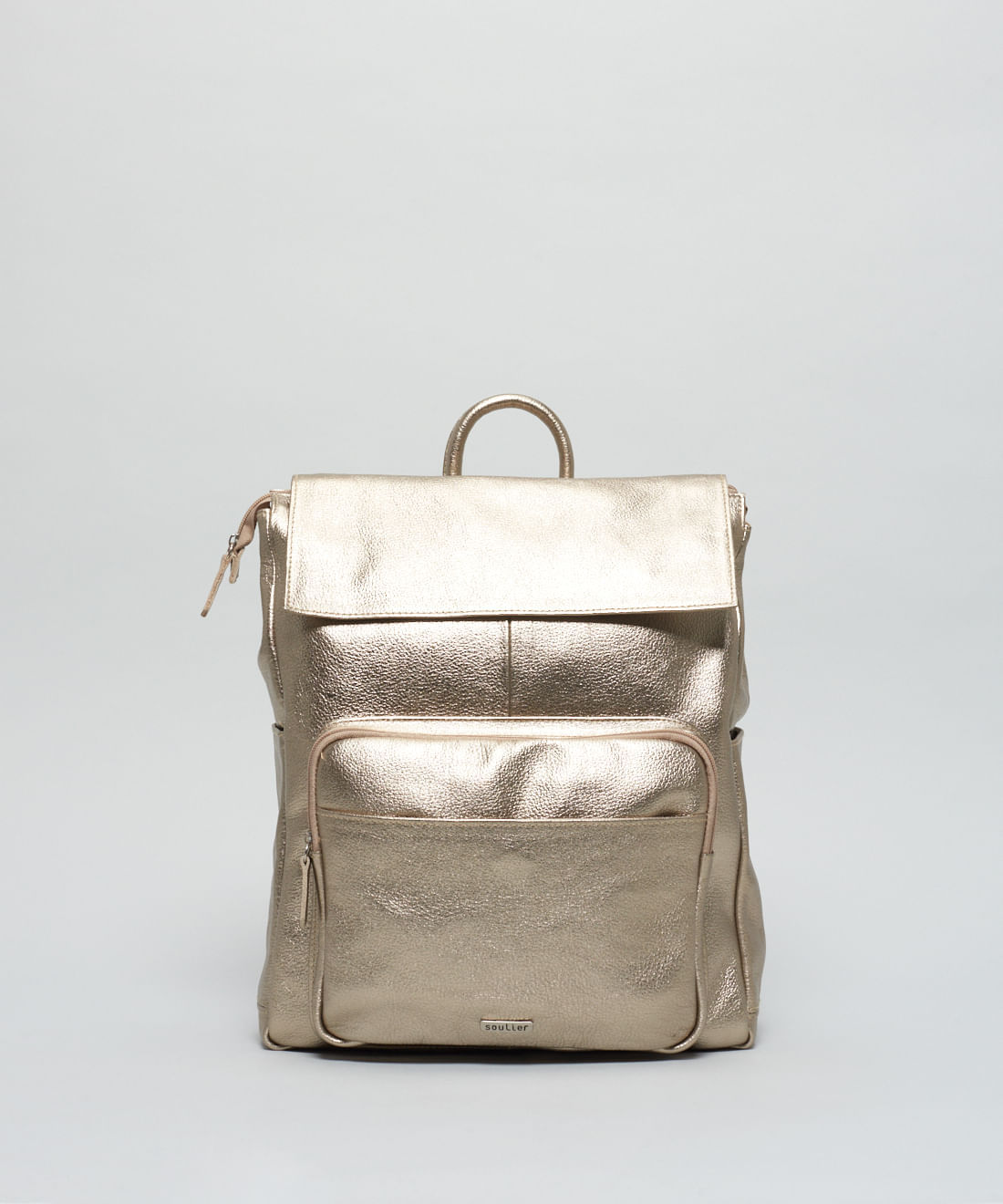 Mochila Couro Gabi - Prata Velho
