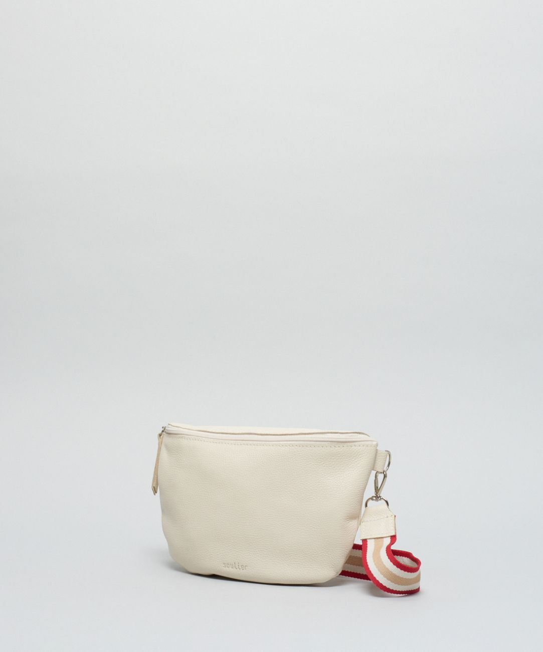 Bolsa p Couro Cadarco Listra - Offwhite - Imagem 2
