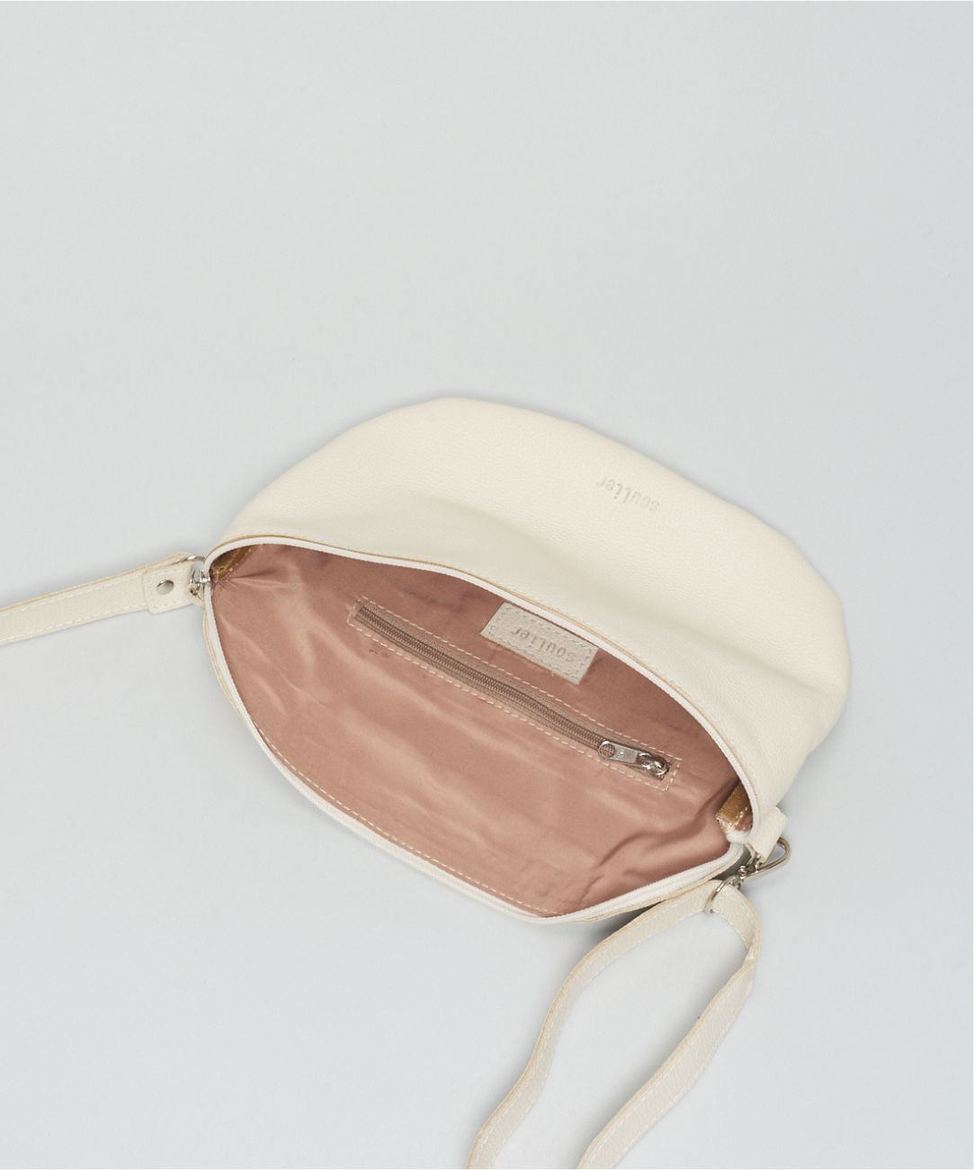 Bolsa p Couro Cadarco Listra - Offwhite - Imagem 4