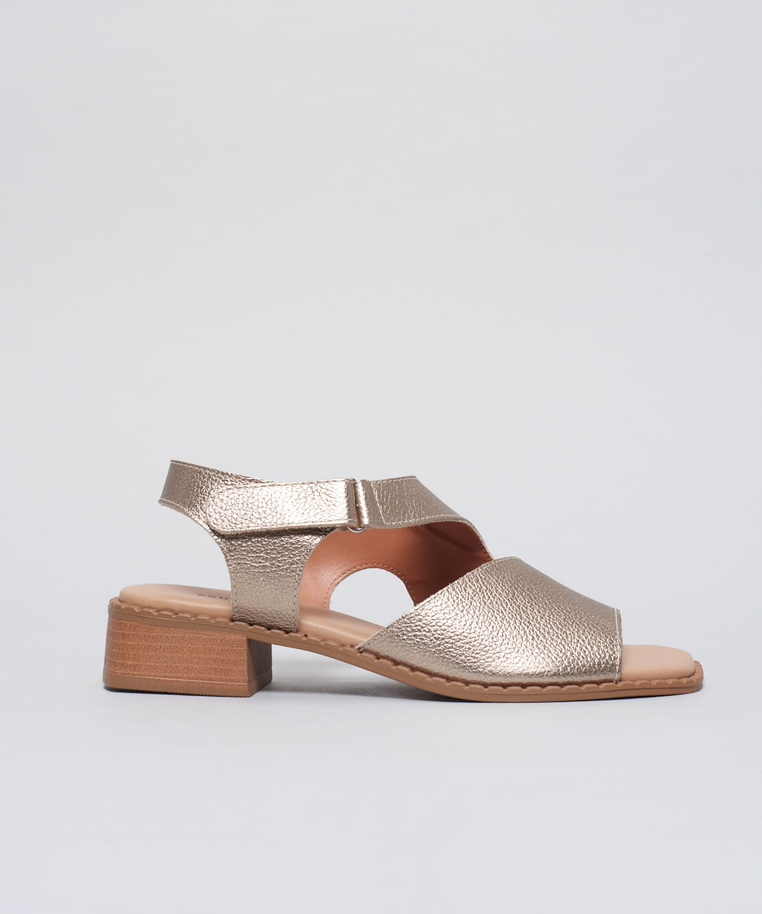 Sandalia Media Couro Lia - Prata Velho - Imagem 5