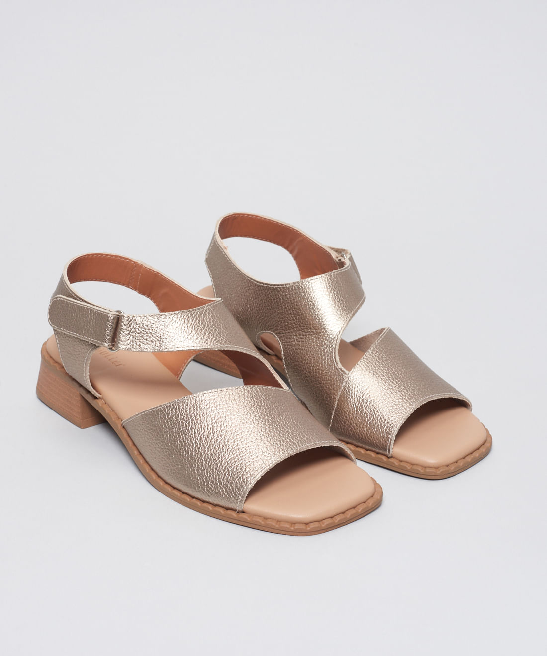 Sandalia Media Couro Lia - Prata Velho - Imagem 10