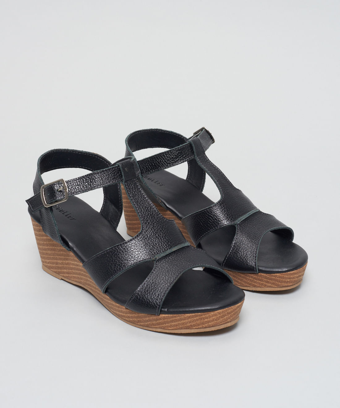 Anabela Couro Gisele - Preto - Imagem 14