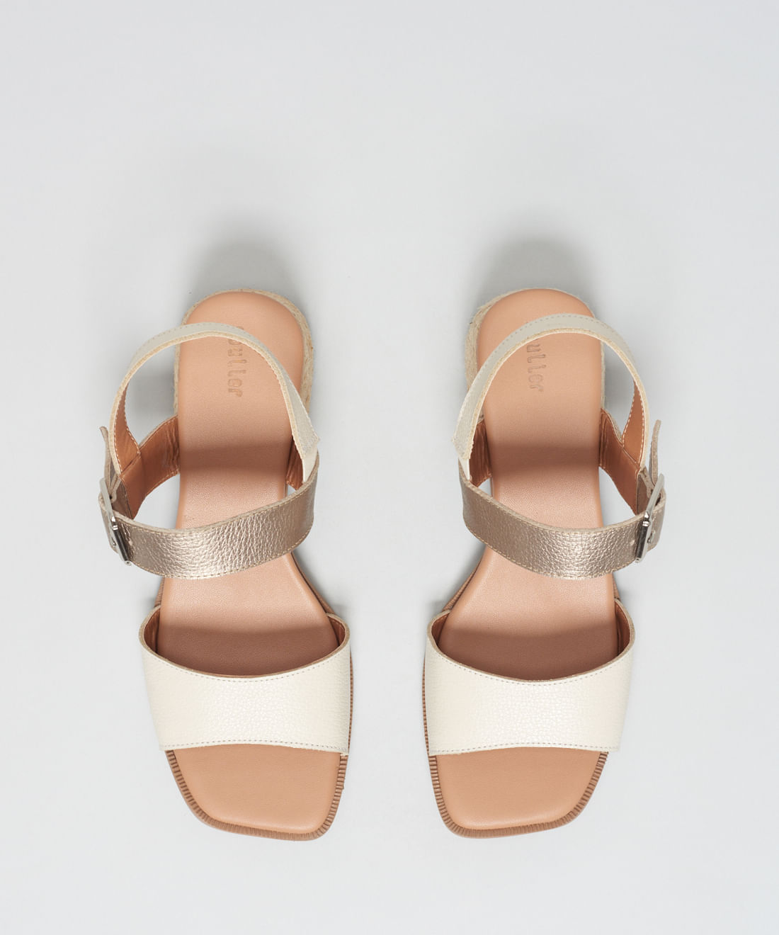 Sandalia Media Saltinho Rami - Off White/Prata Velho - Imagem 28