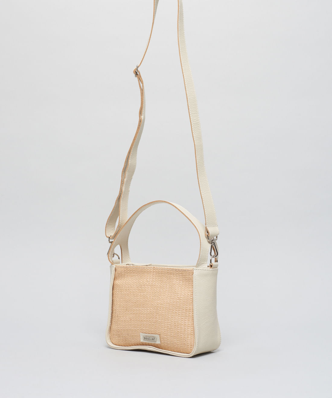 Bolsa p Couro Rafia - Palha Natural - Imagem 2