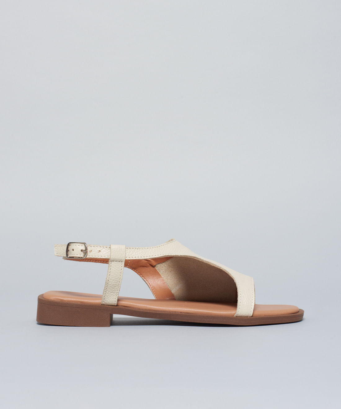 Rasteira Couro Organica - Offwhite