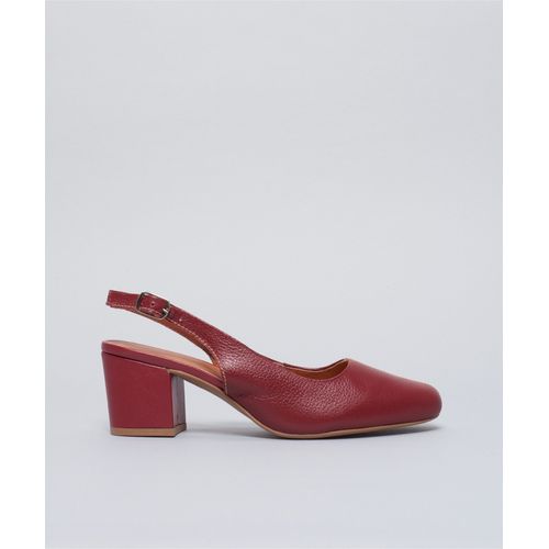 Scarpin Couro Pesponto - Merlot