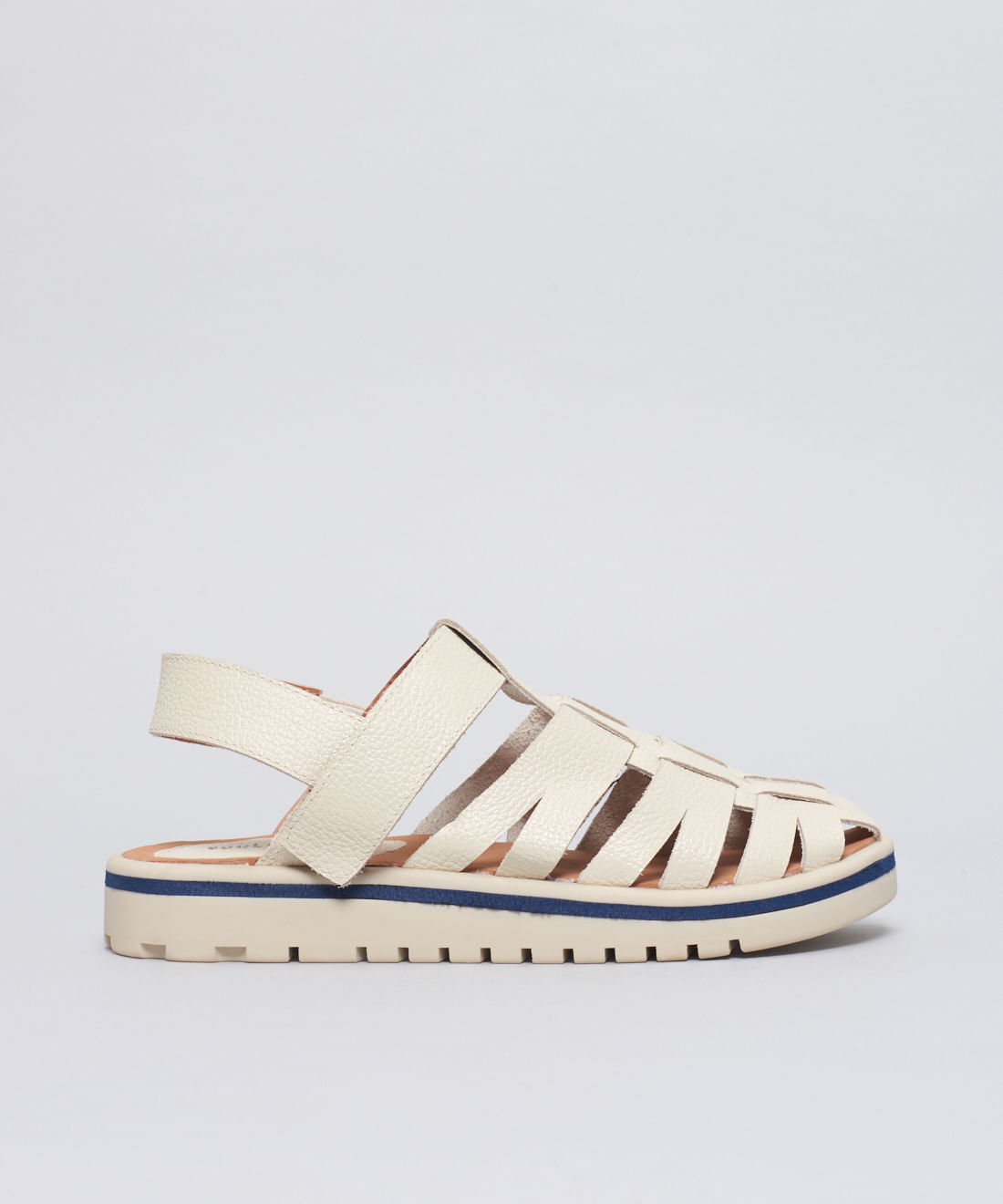Rasteira Tratorada Pescador Velcro - Offwhite