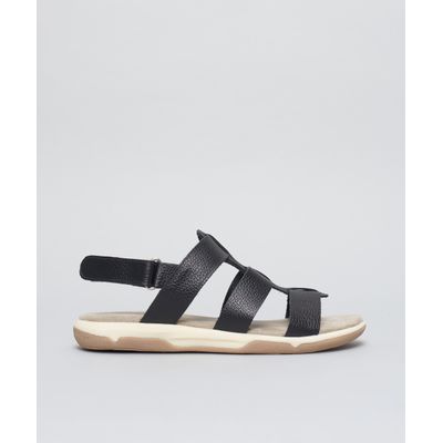 Rasteira Capri Couro Lara - Preto