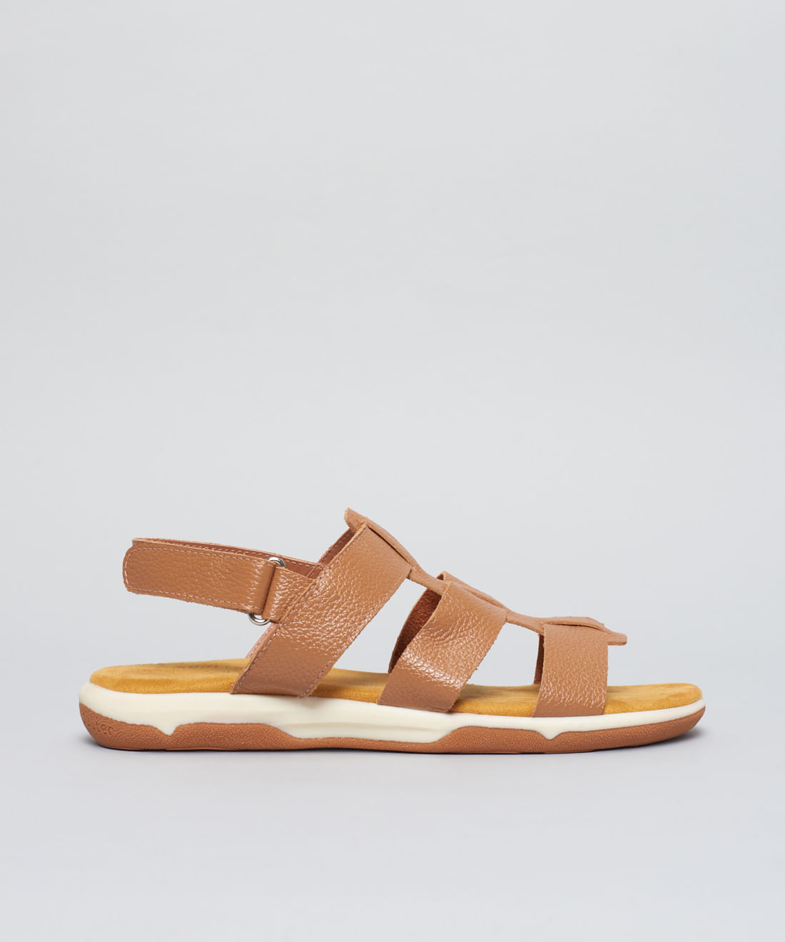 Rasteira Capri Couro Lara - Caramelo
