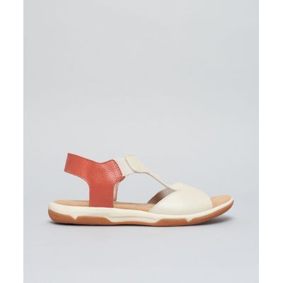 Rasteira Capri Couro Vic - Offwhite