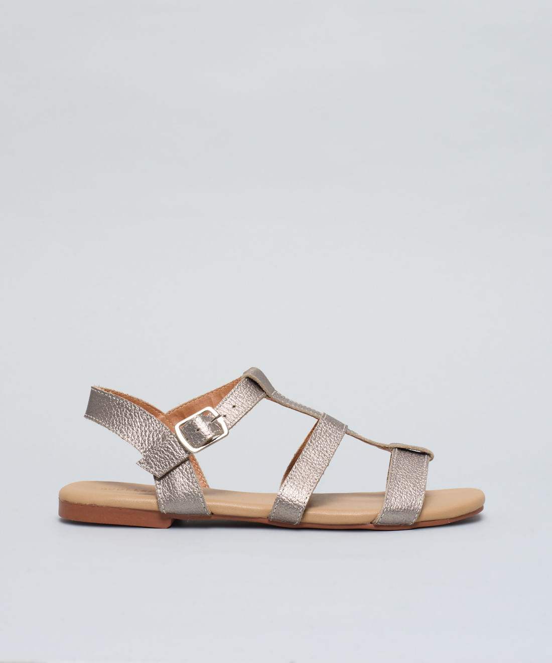 Rasteira Basica Couro Bruna - Onix